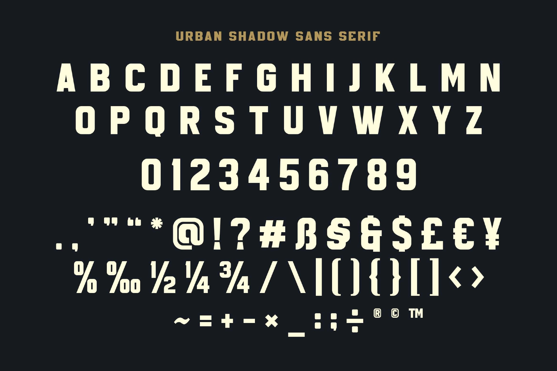 Urban Shadow a Modern Sport Font Combination
