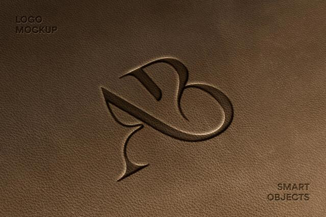 Pressed Leather Logo Mockup
