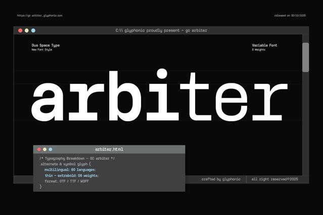 GC Arbiter — Mono Logic Typeface