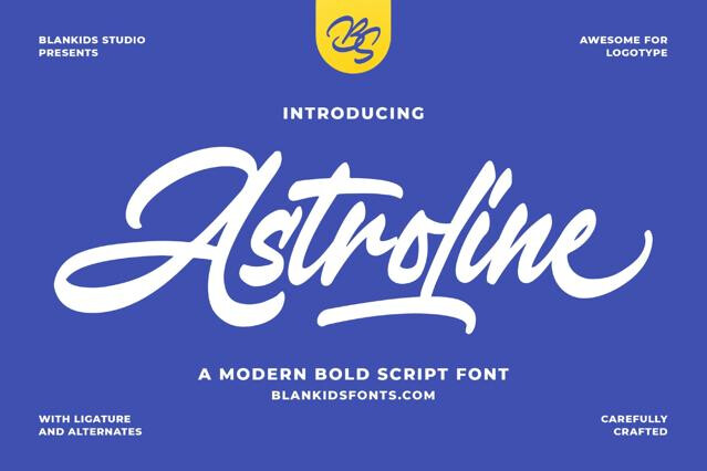 Astroline a Modern Bold Script Font