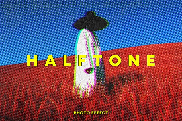 Halftone Magazine Photo Effect
