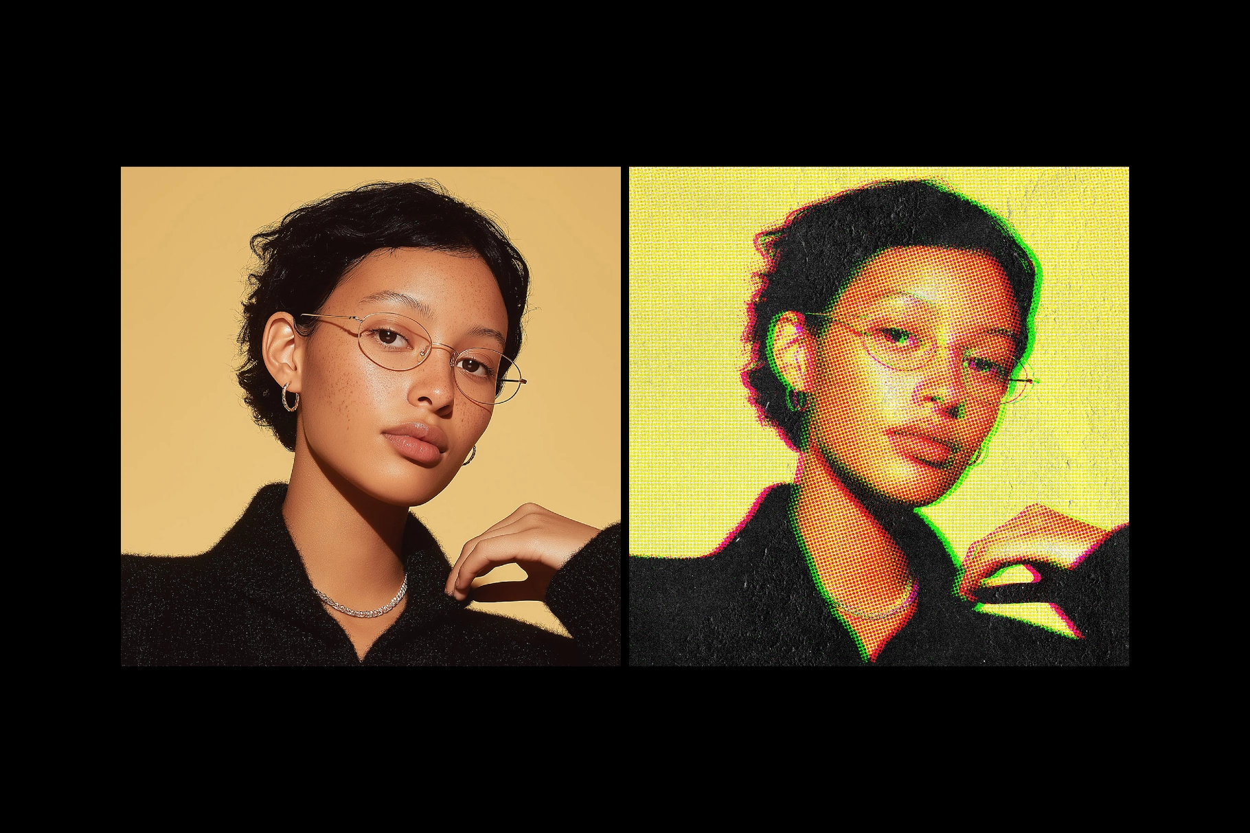 Halftone Magazine Photo Effect