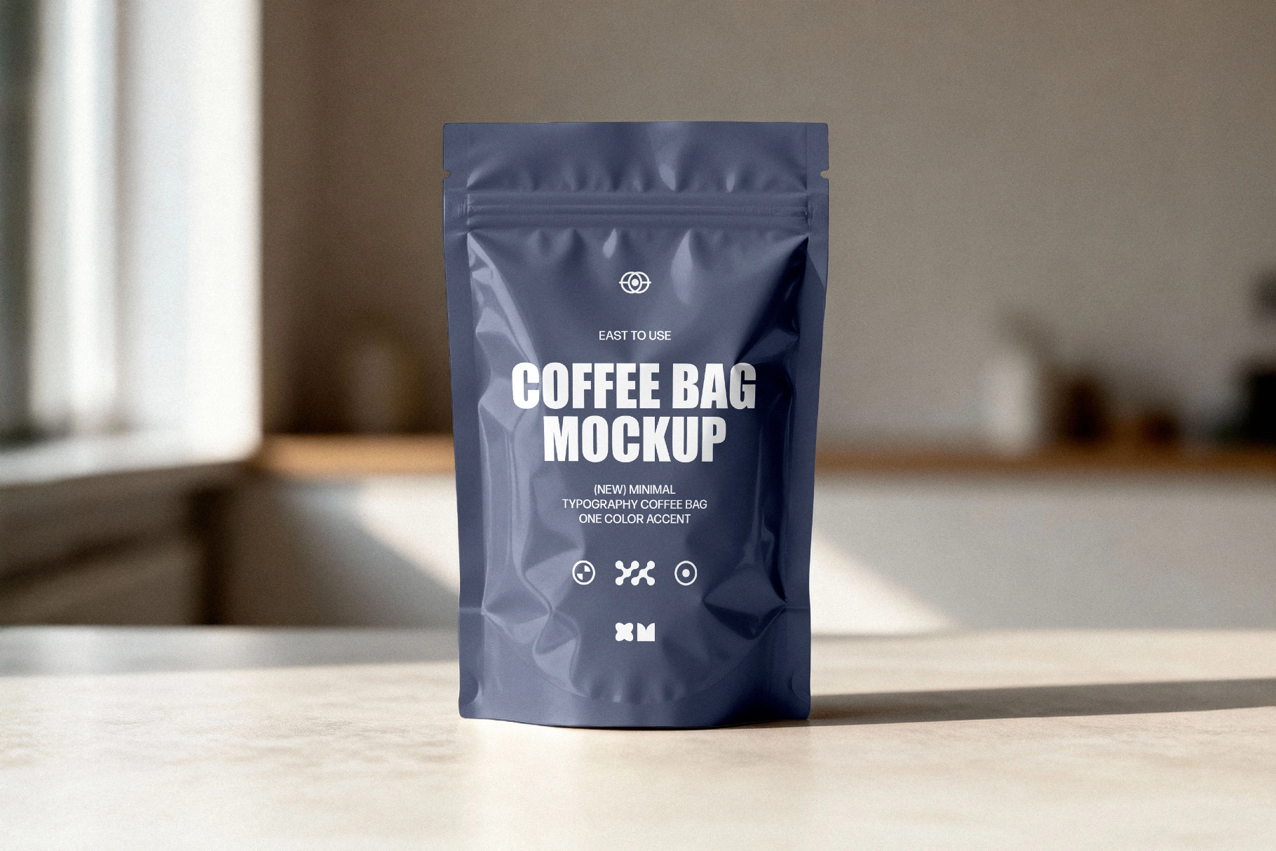 Coffee Bag Mockup on Countertop