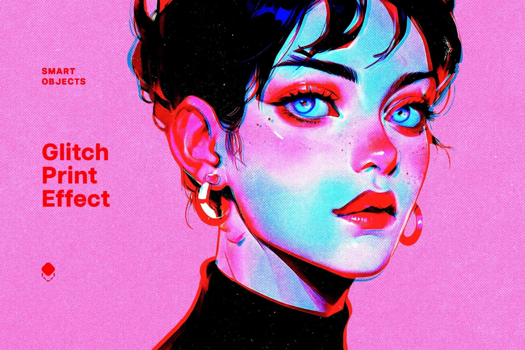 Halftone Glitch Print Effect