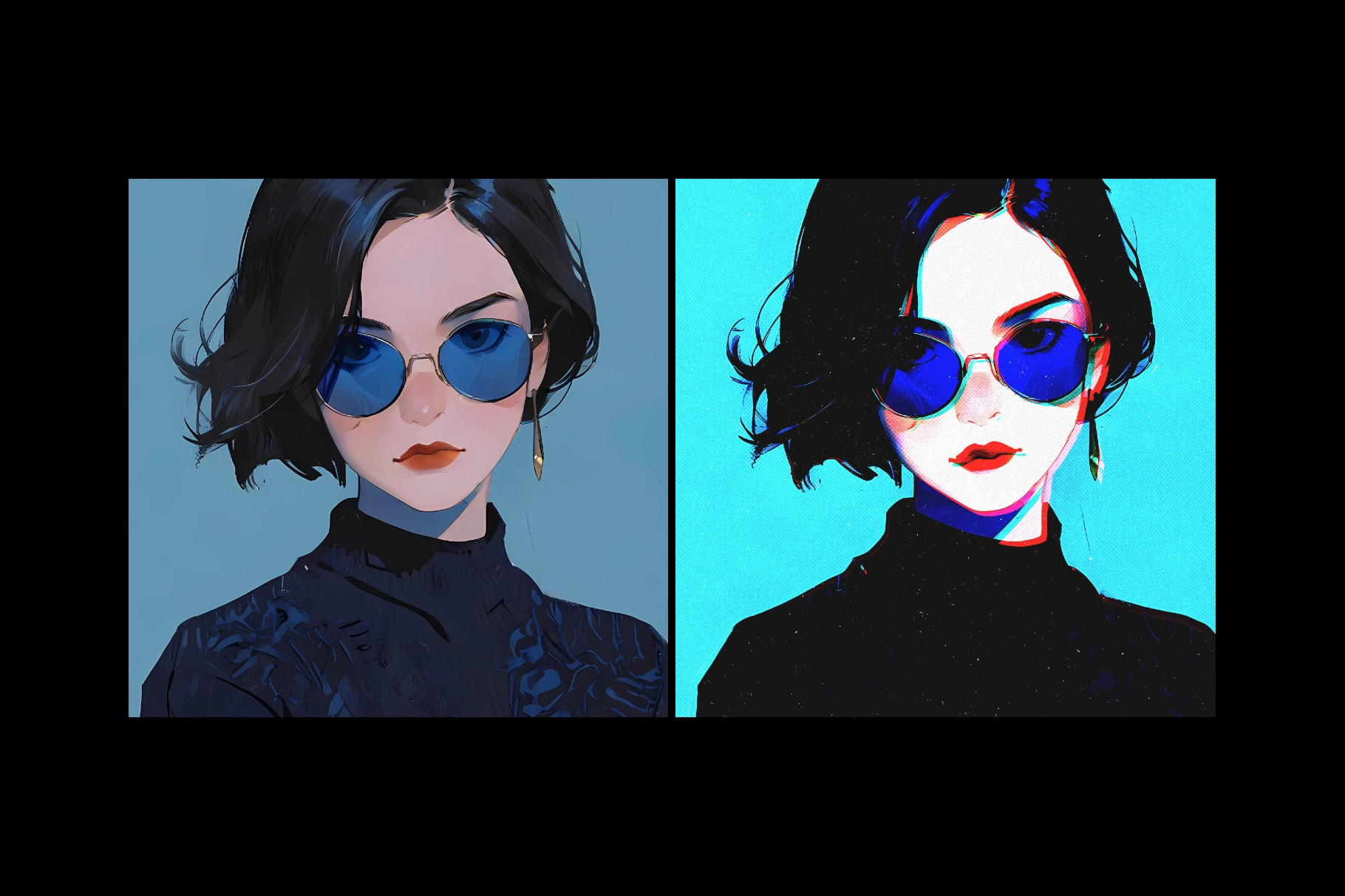 Halftone Glitch Print Effect