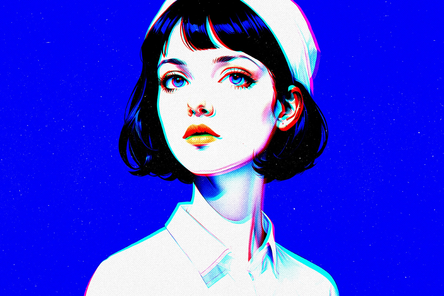 Halftone Glitch Print Effect