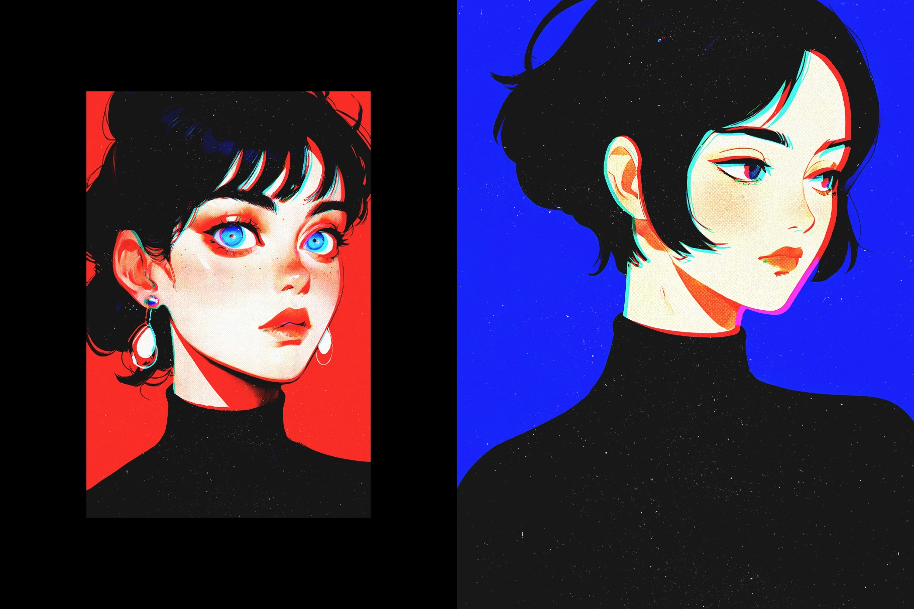 Halftone Glitch Print Effect