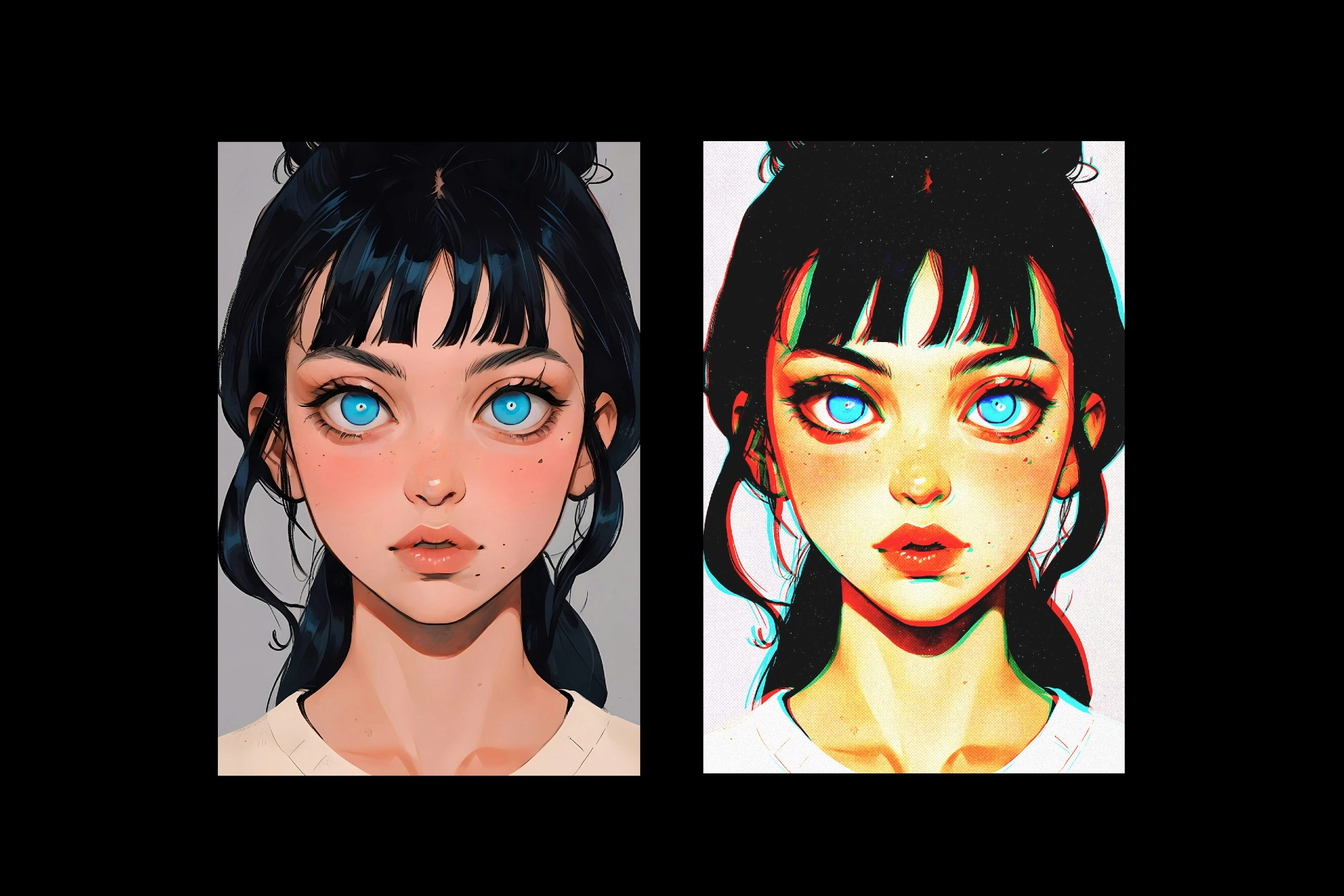 Halftone Glitch Print Effect