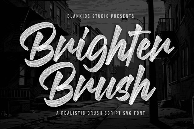 Brighter Brush a Realistic Brush Script SVG Font