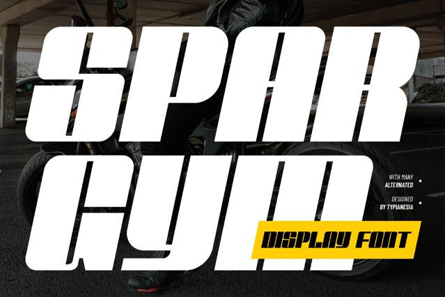 Spargym - Bold Italic Geometric Display Sans