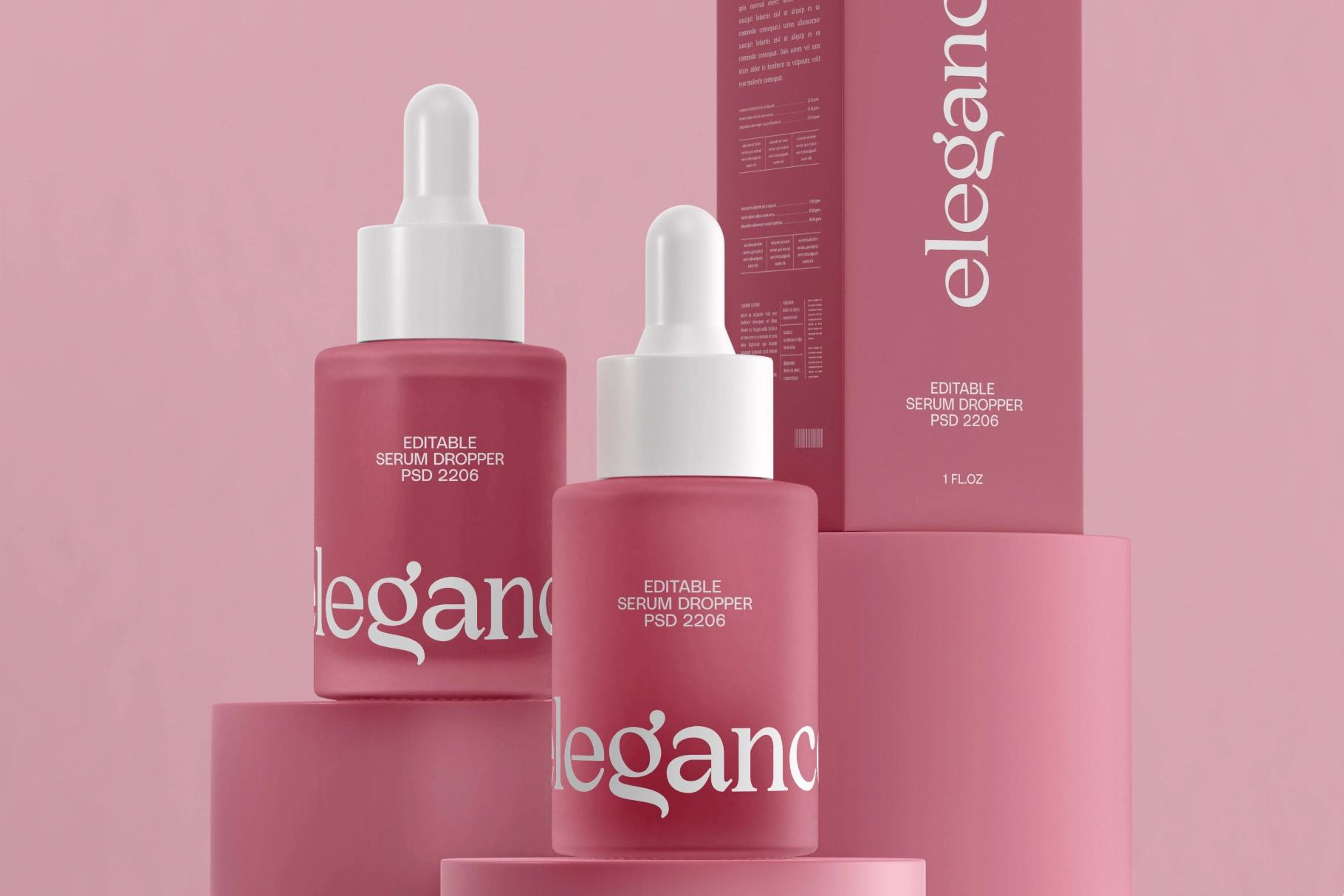 Cosmetic Serum Dropper Bottle Mockup