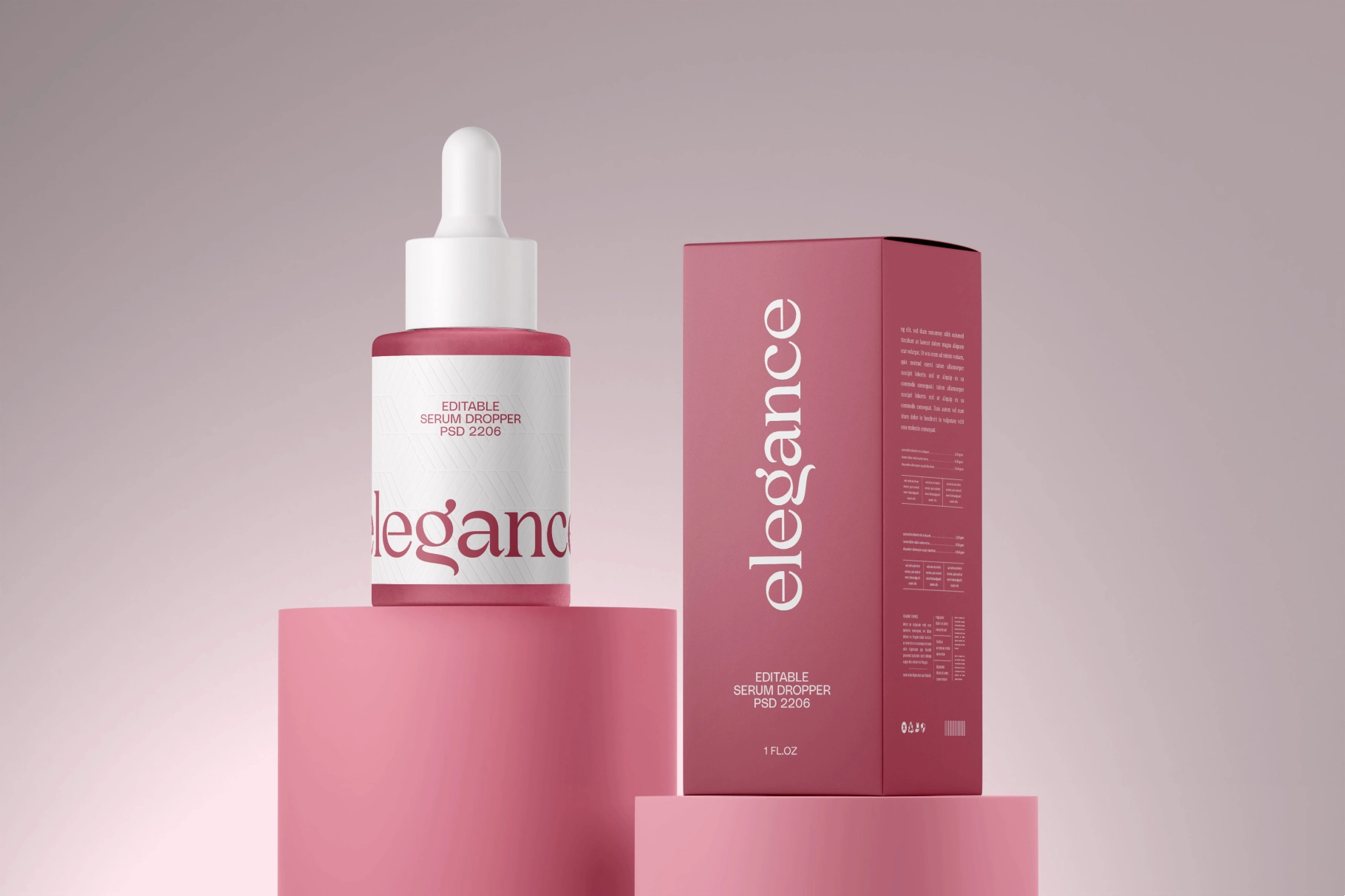 Cosmetic Serum Dropper Bottle Mockup