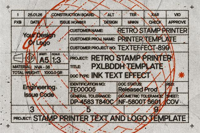 Retro Stamp Printer Template