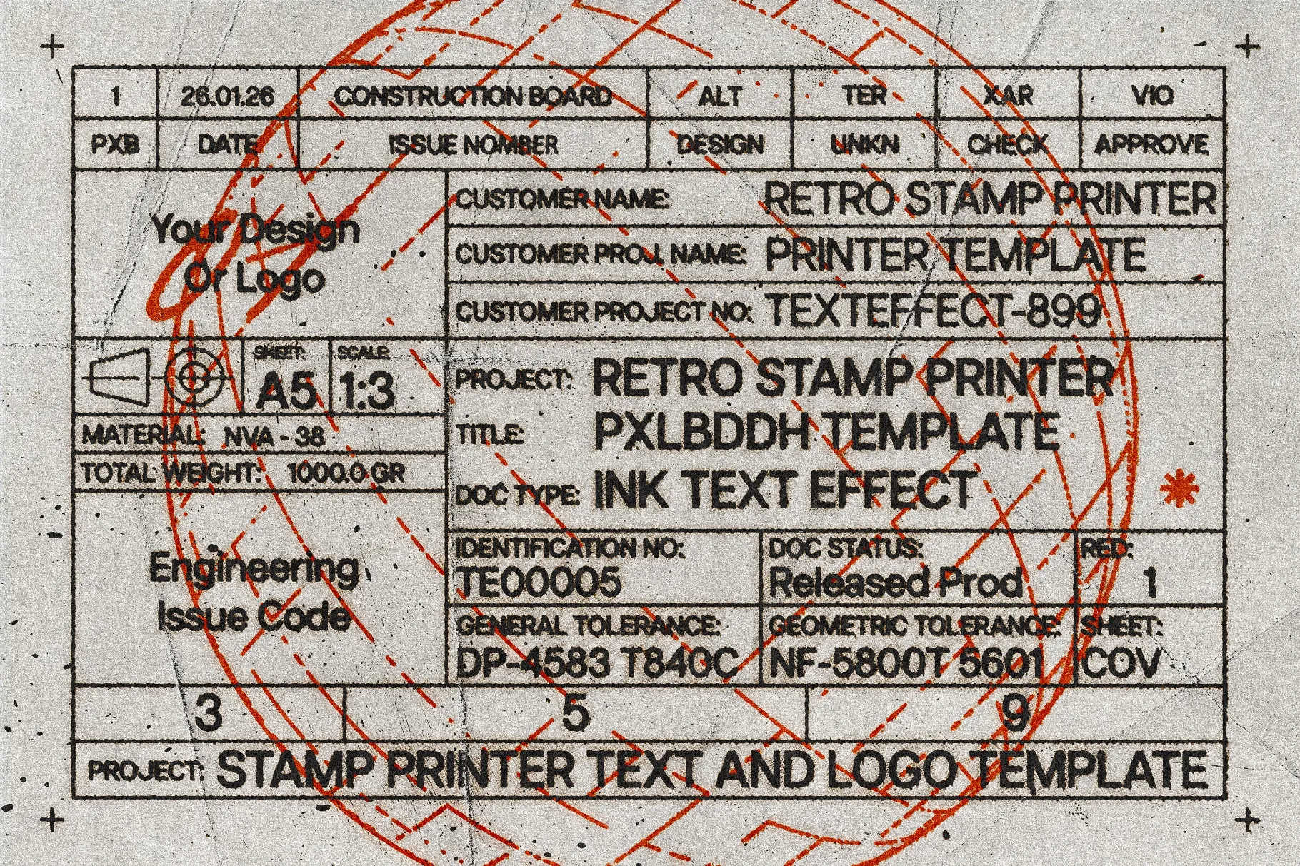 Retro Stamp Printer Template
