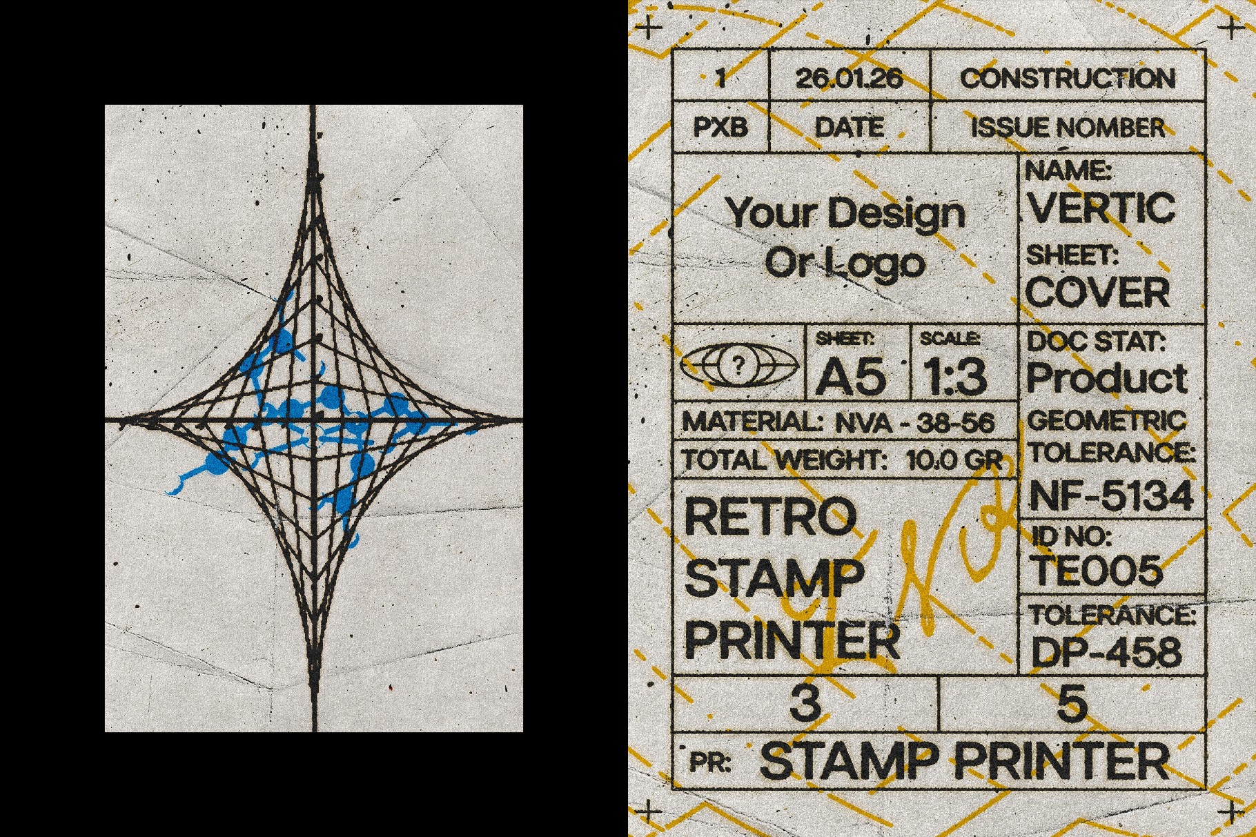 Retro Stamp Printer Template