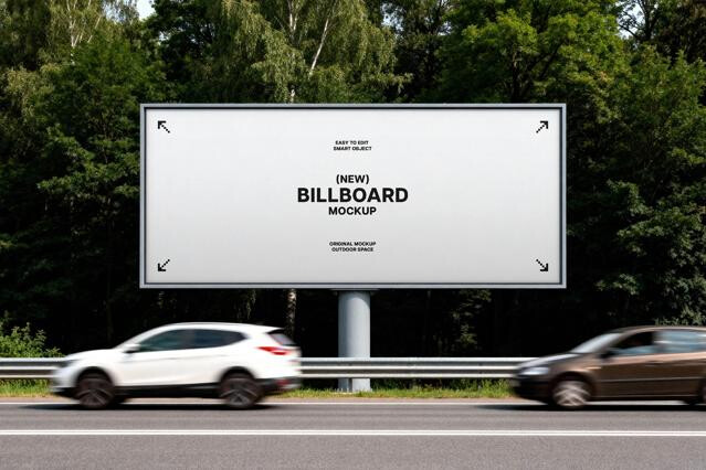 Highway Billboard Mockup
