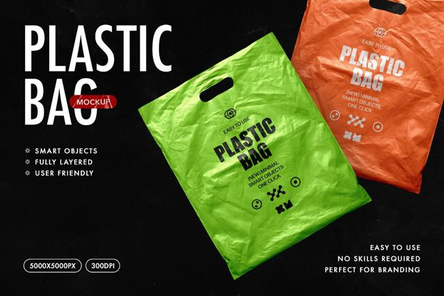 Crumpled Plastic Bag Mockup