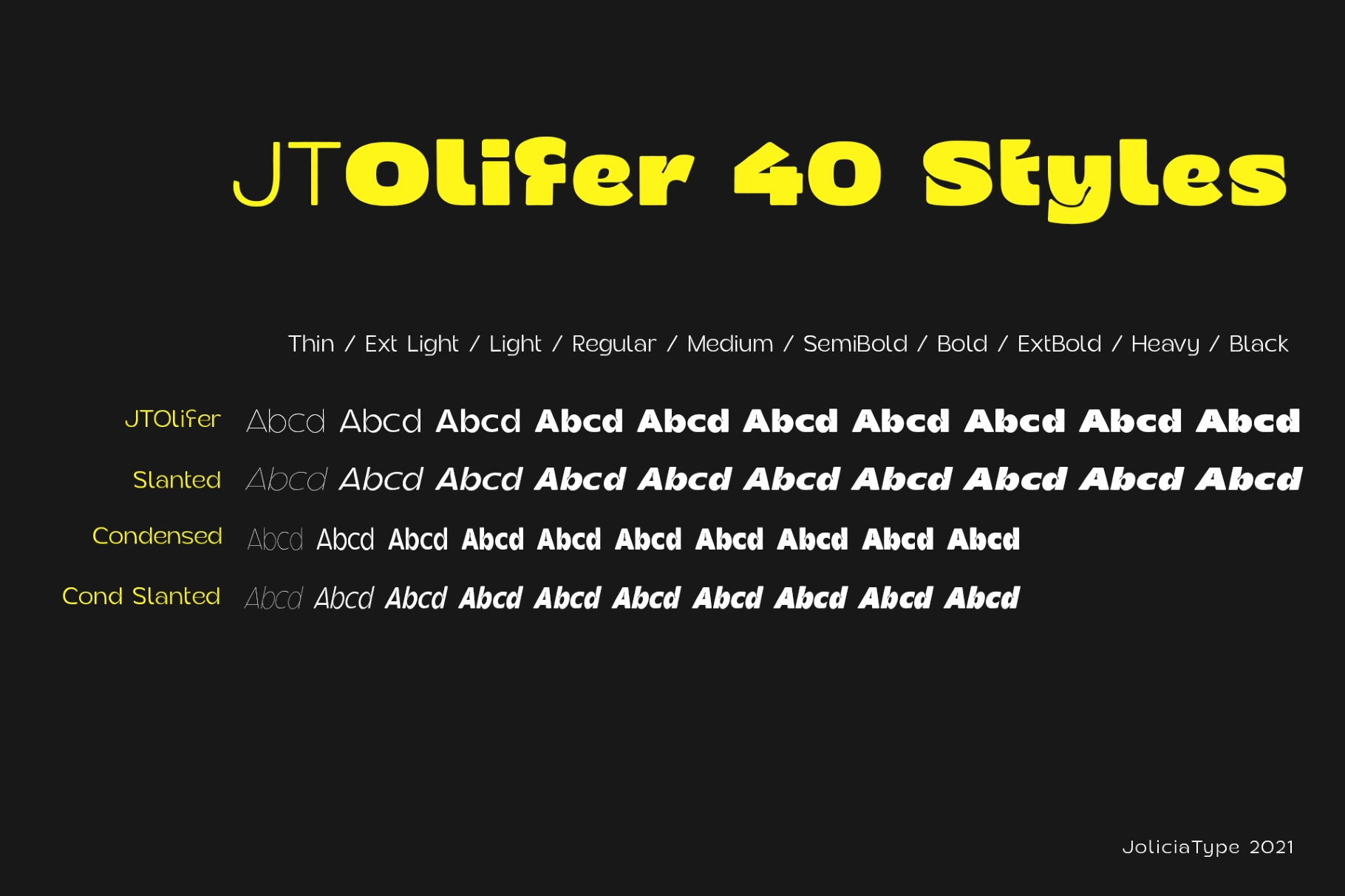 JT Olifer - 40 Font Family