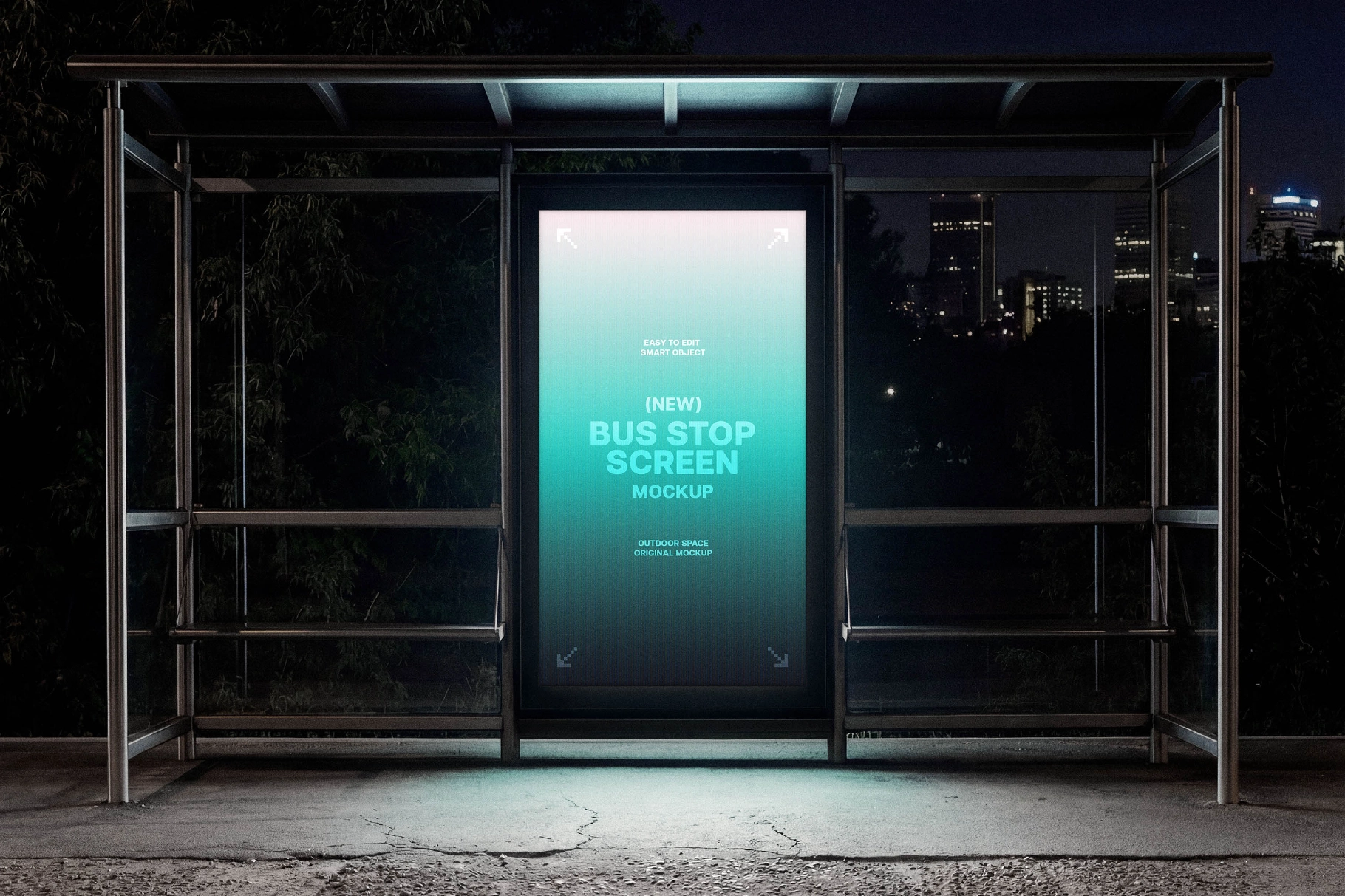 Vertical Bus Stop Screen Mocukp