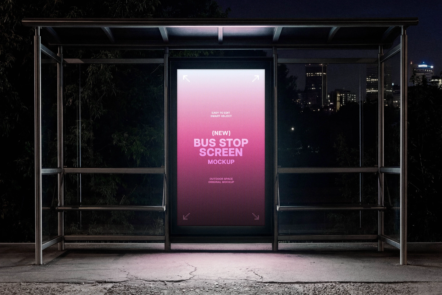 Vertical Bus Stop Screen Mocukp