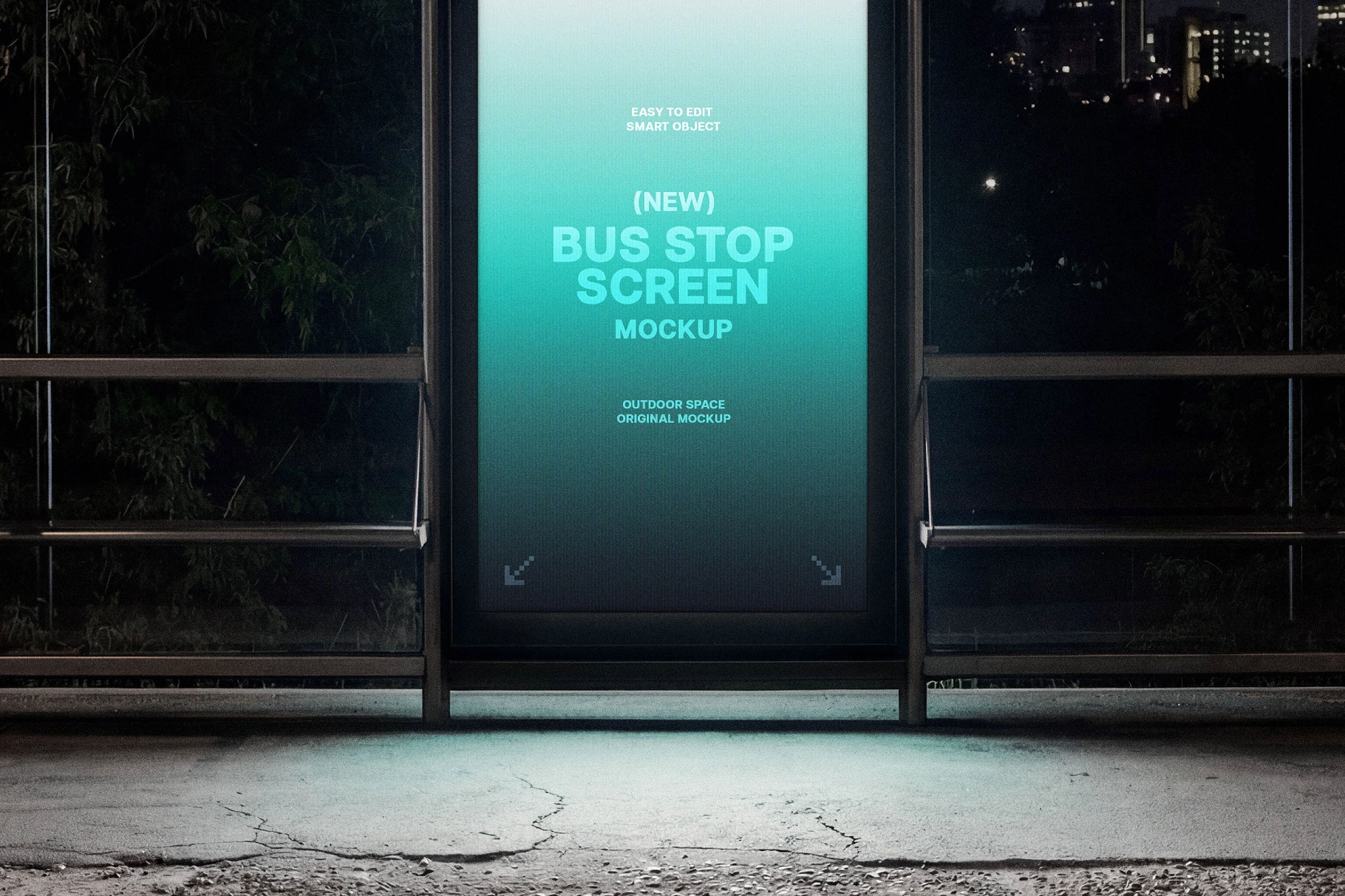 Vertical Bus Stop Screen Mocukp