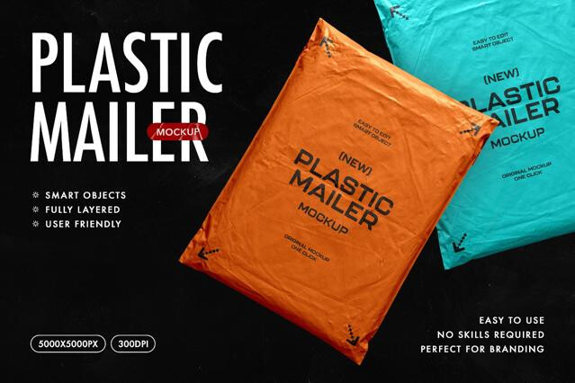 Plastic Mailer Bag Mockup