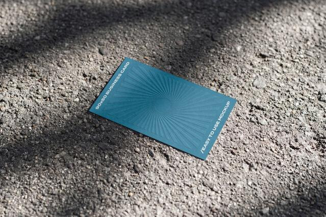 90x50 Business Card on Concrete Mockup