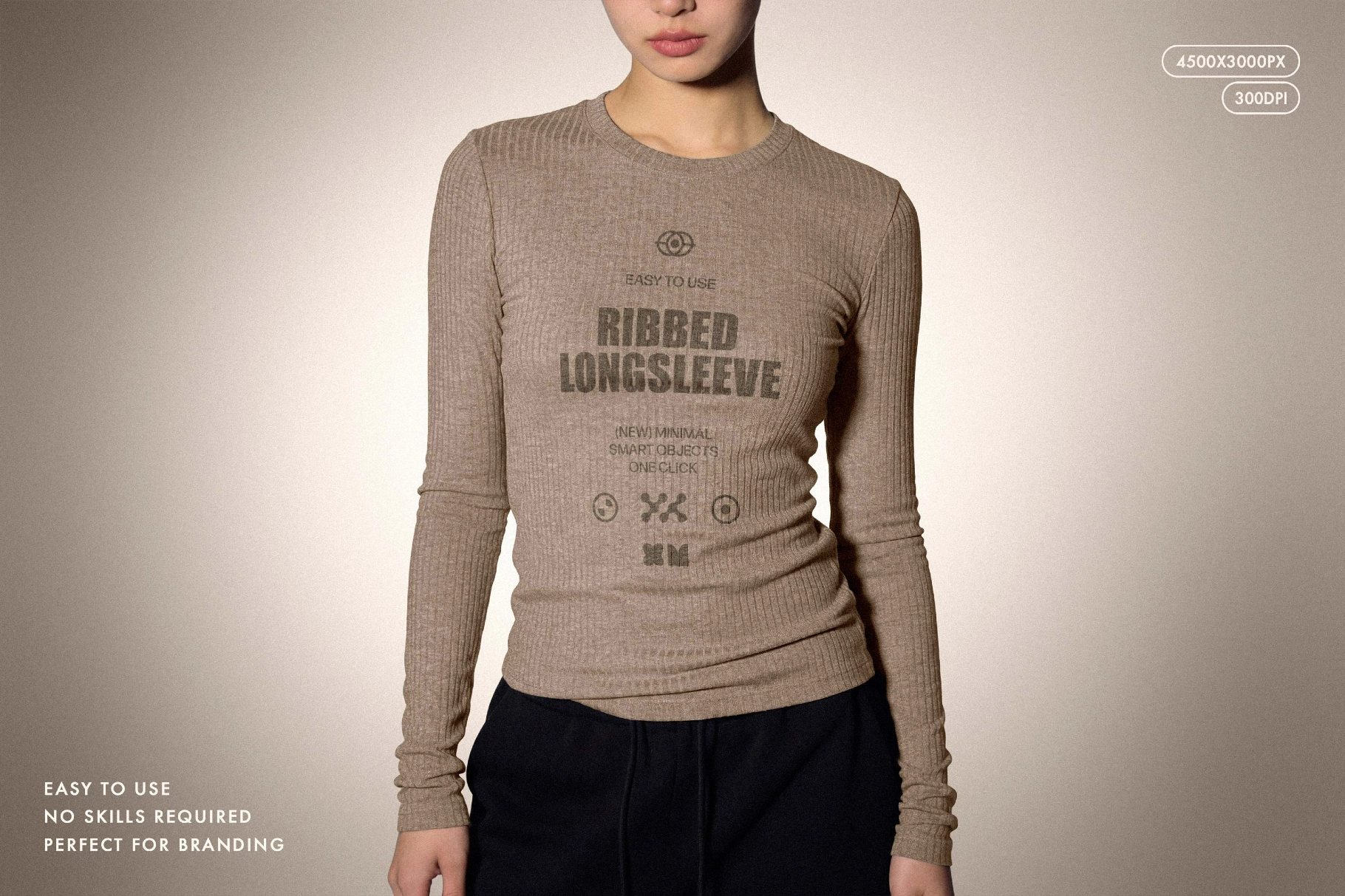 Women's Ribbed Longsleeve Mockup