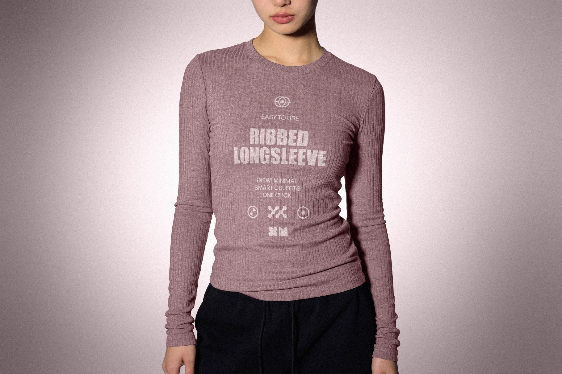 Women's Ribbed Longsleeve Mockup