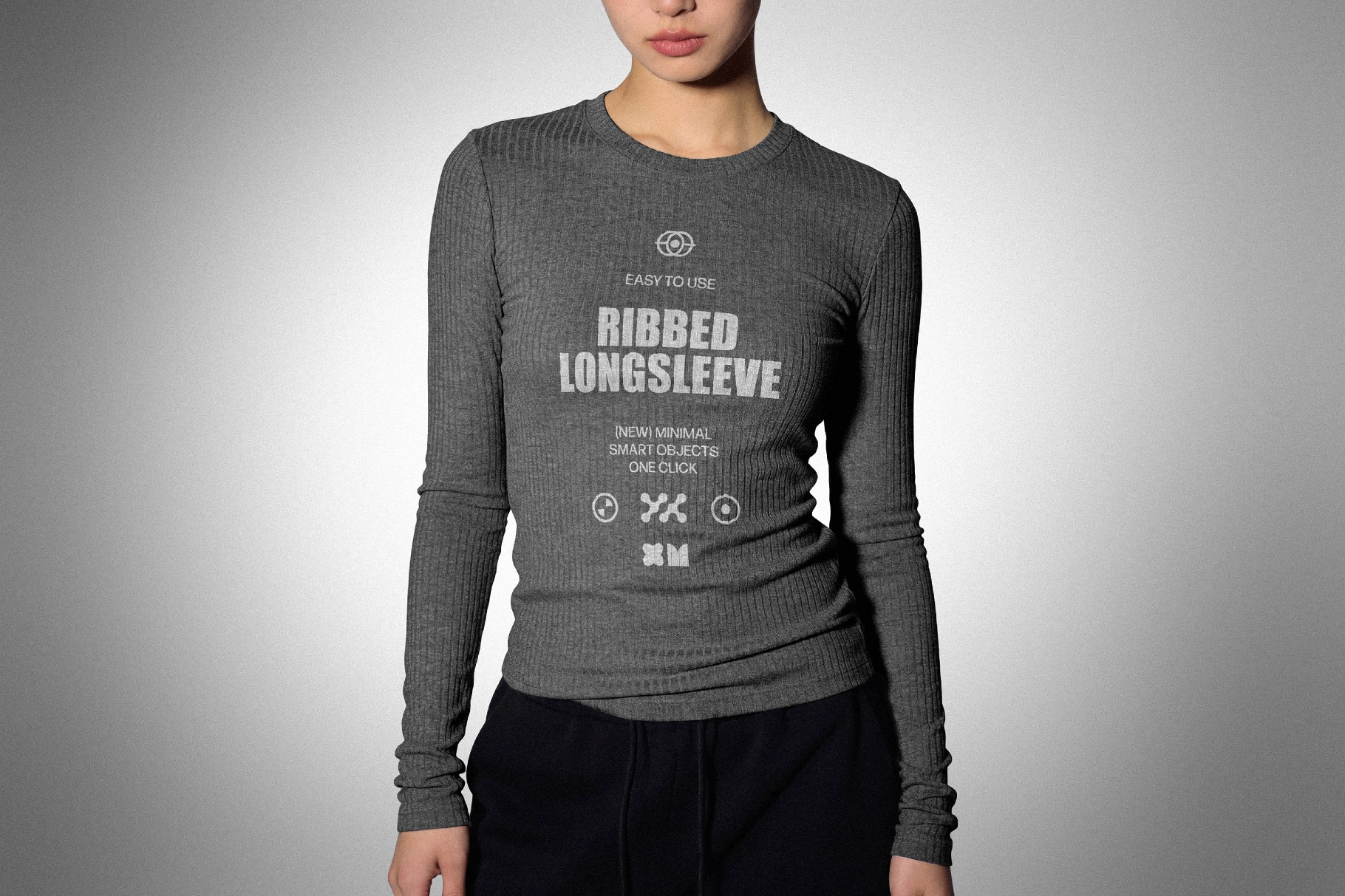 Women's Ribbed Longsleeve Mockup
