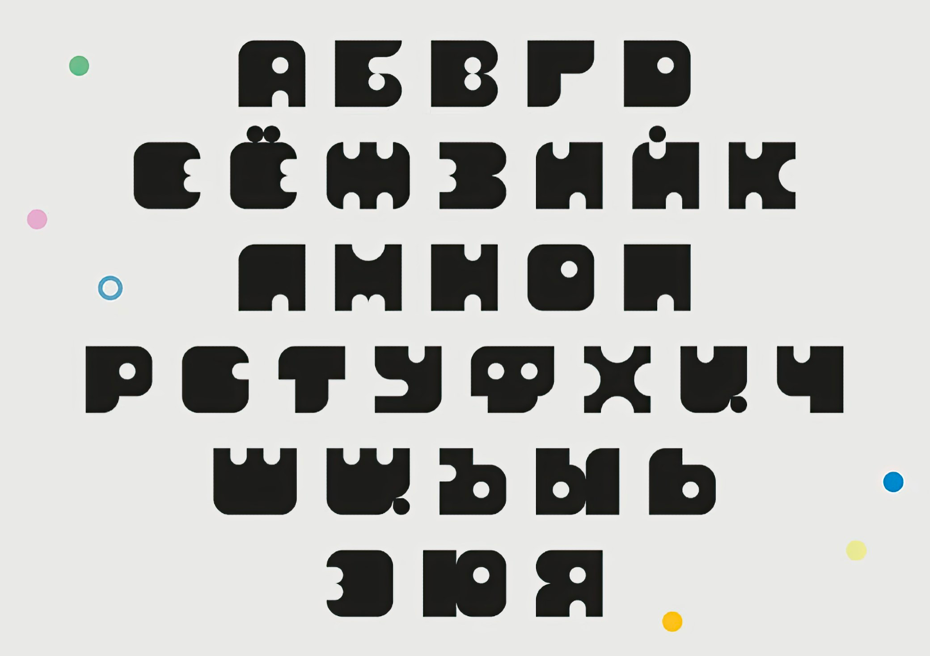 Blocky Circle Font