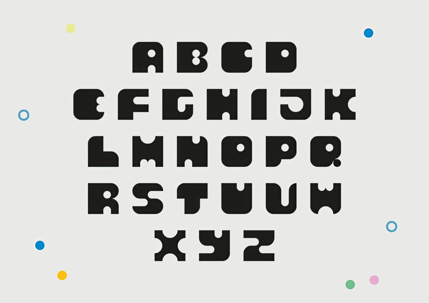 Blocky Circle Font