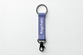 Strap Keychain Mockup with Carabiner