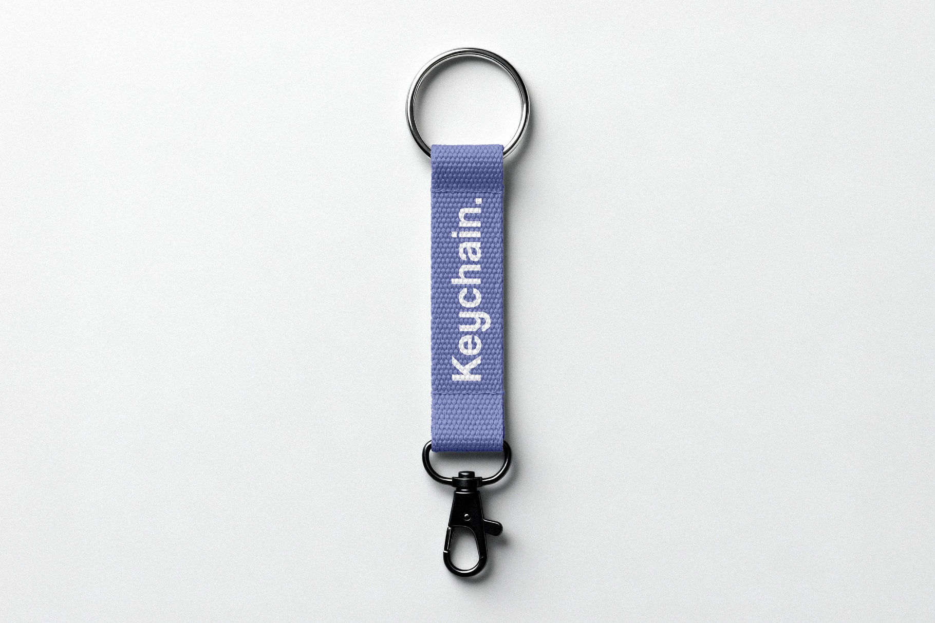 Strap Keychain Mockup with Carabiner