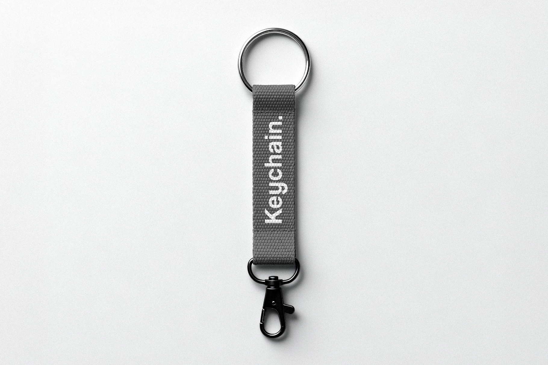 Strap Keychain Mockup with Carabiner