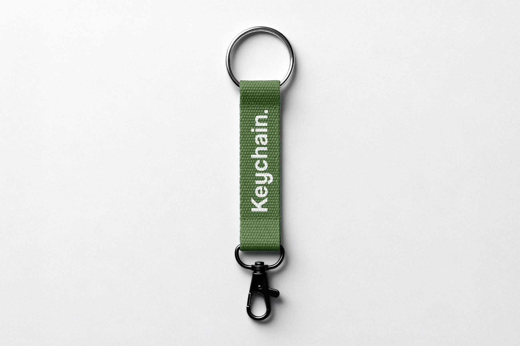 Strap Keychain Mockup with Carabiner