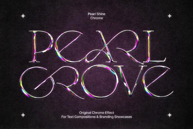 Pearl Shine Chrome Text Effect