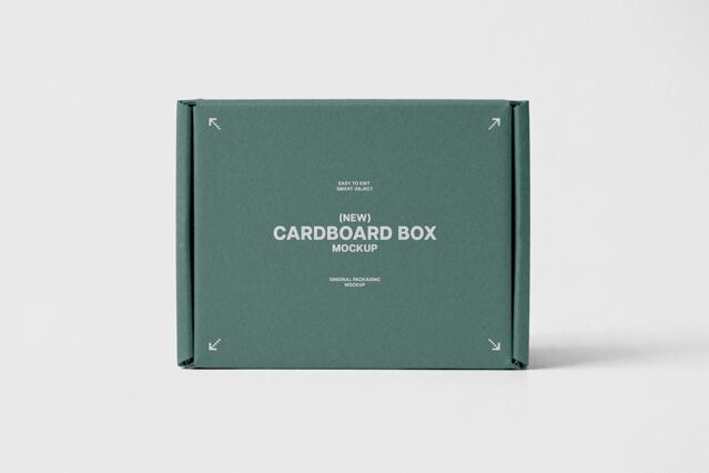 Closed Cardboard Box Mockup
