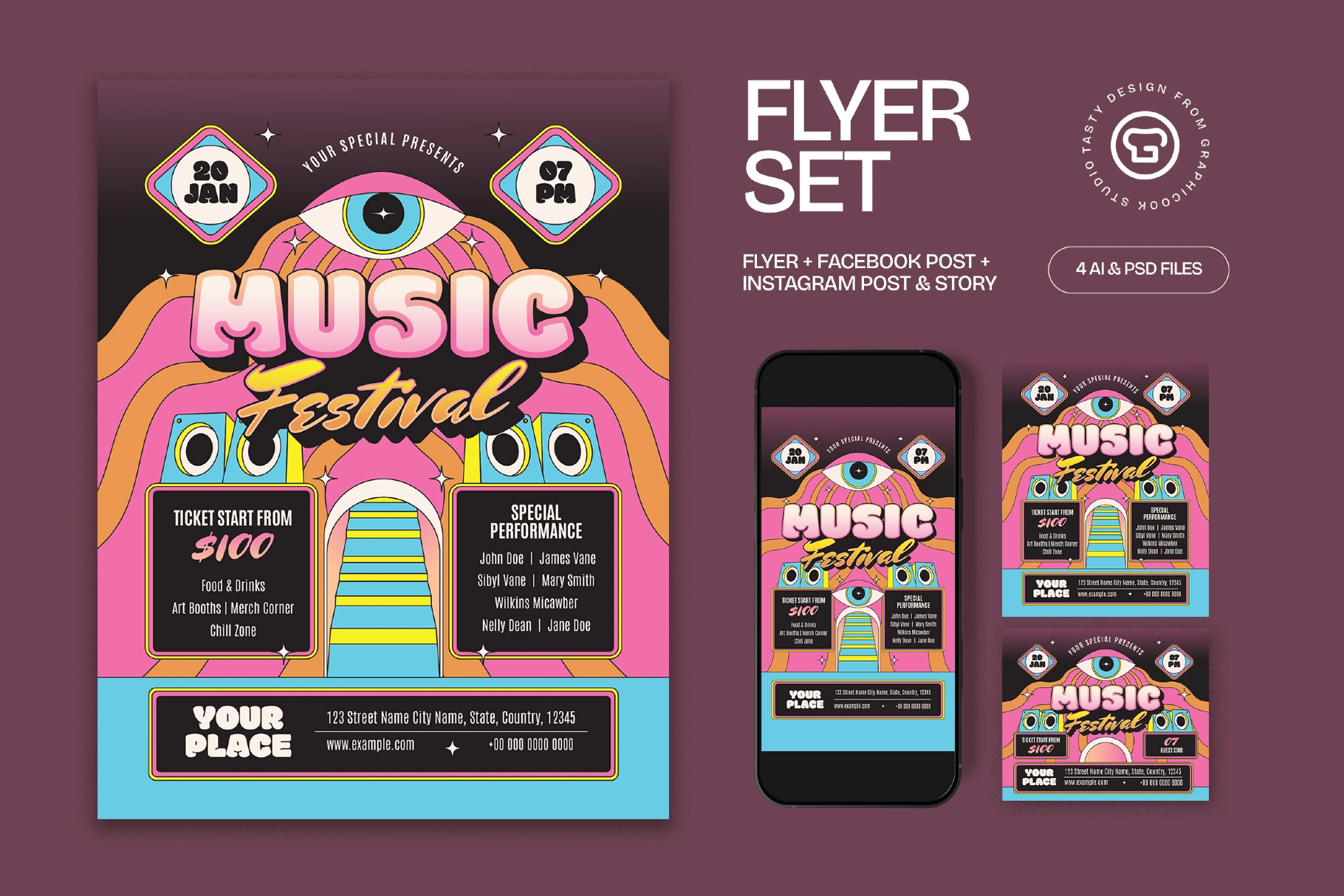 Magenta Psychedelic Music Festival Flyer