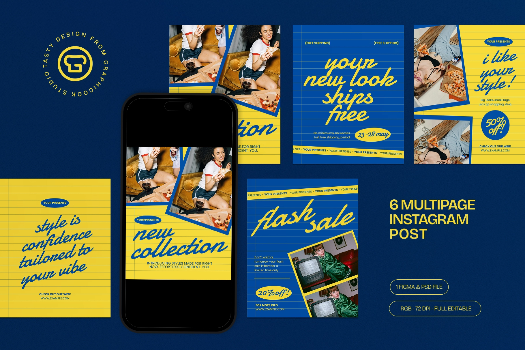 Yellow Fashion Instagram Post - Figma