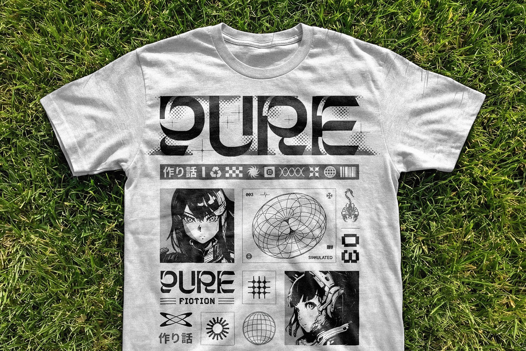 T-Shirt Mockup on Grass