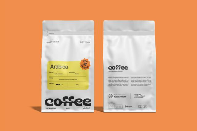 Coffee Bag Packaging Mockup