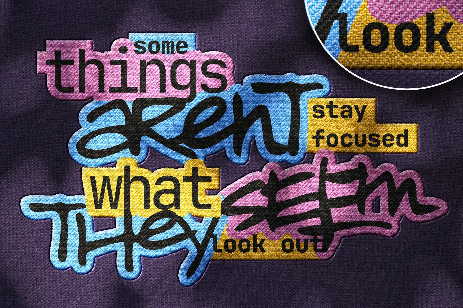 Stitching Embroidery Text & Logo Effect