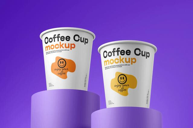 Disposable Paper Coffee Cup Mockup