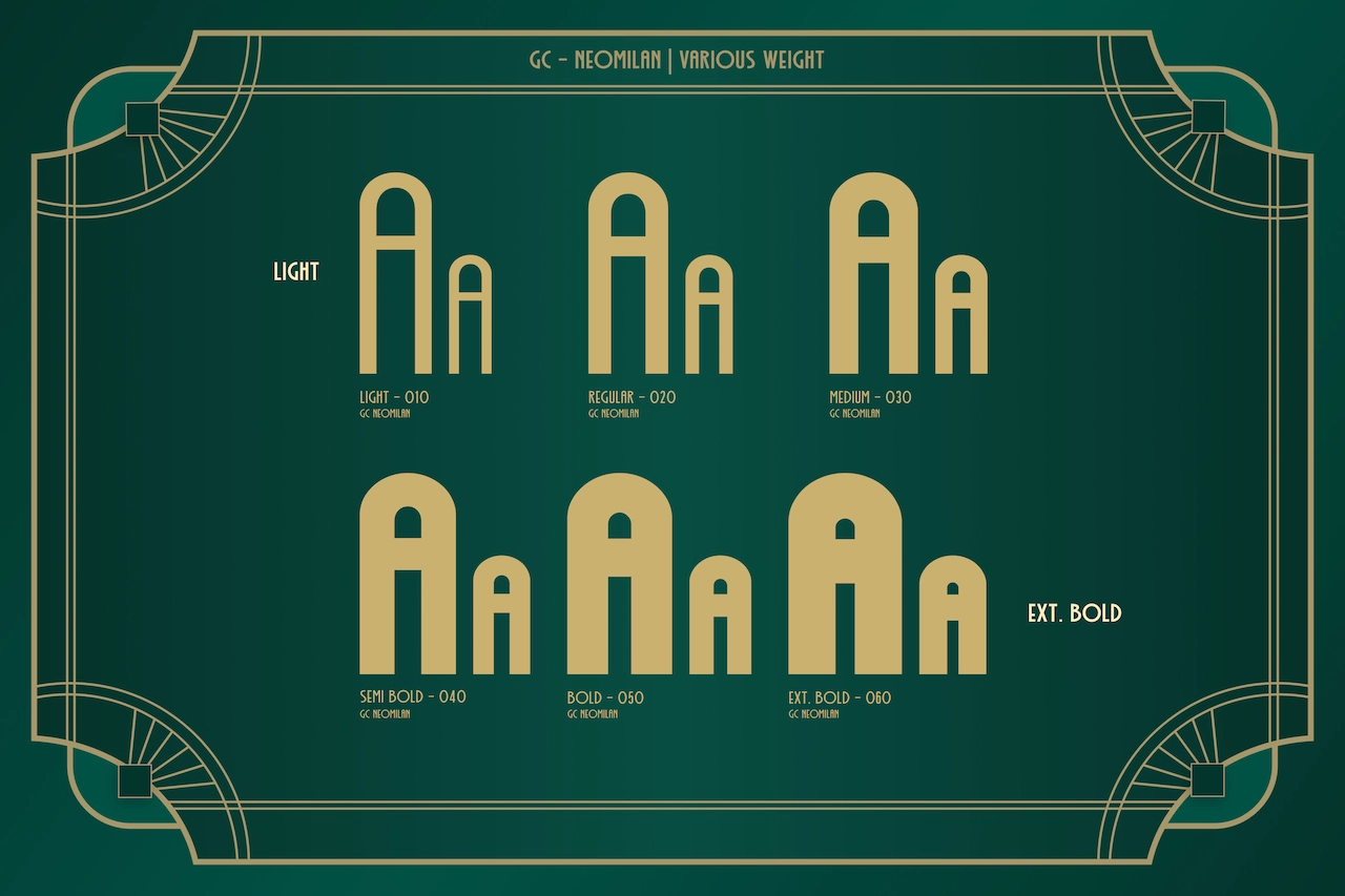 GC Neomilan - Neo Art Deco Typeface
