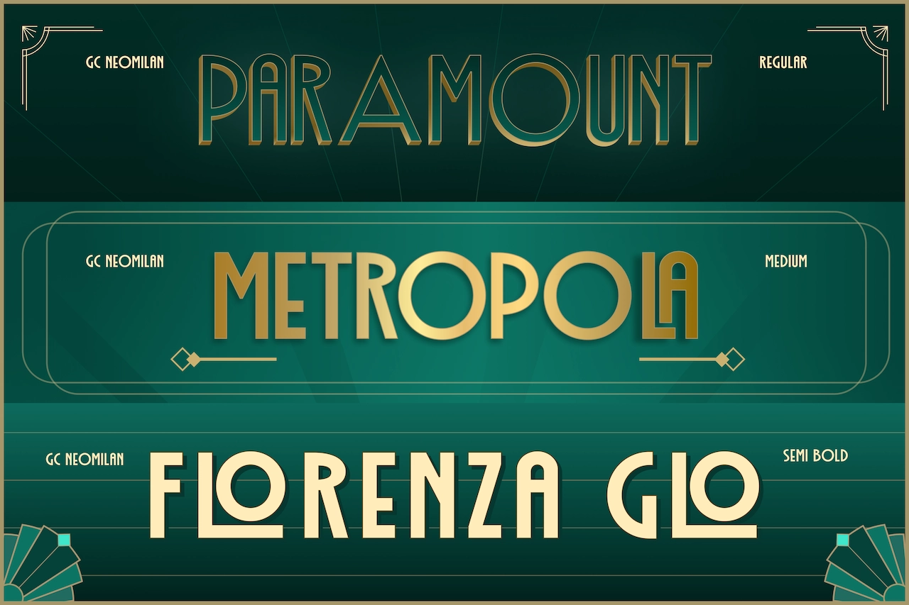 GC Neomilan - Neo Art Deco Typeface