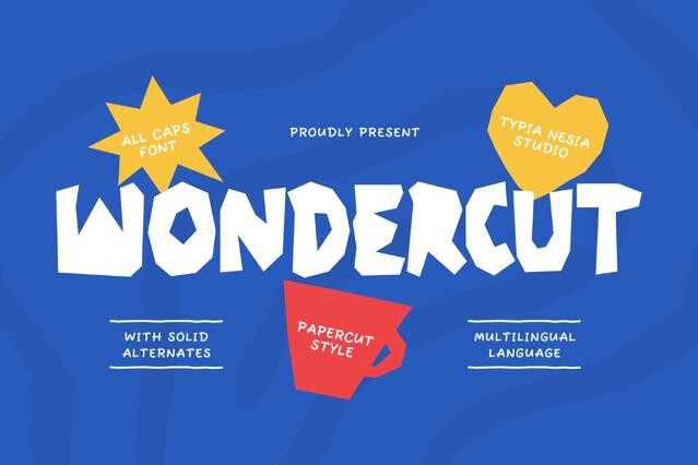 Wondercut - Papercut Craft Font