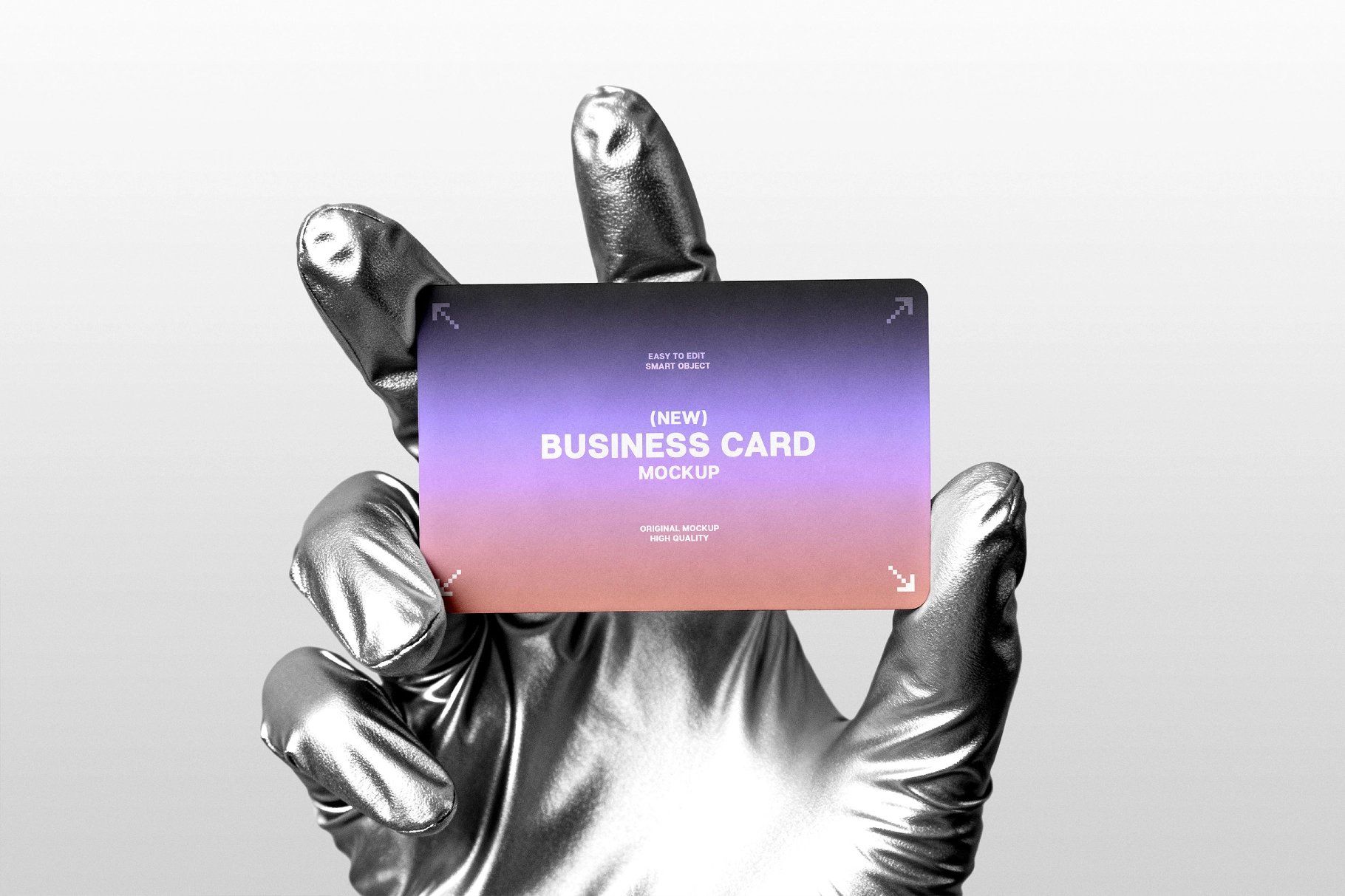 Silver Glove Business Card Mockup