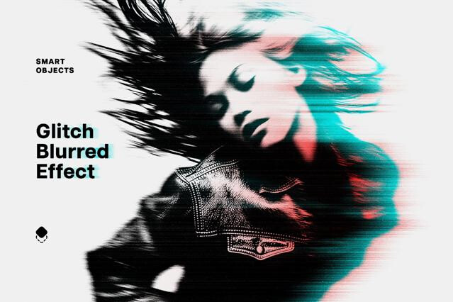 Glitch Blurred Photo Effect