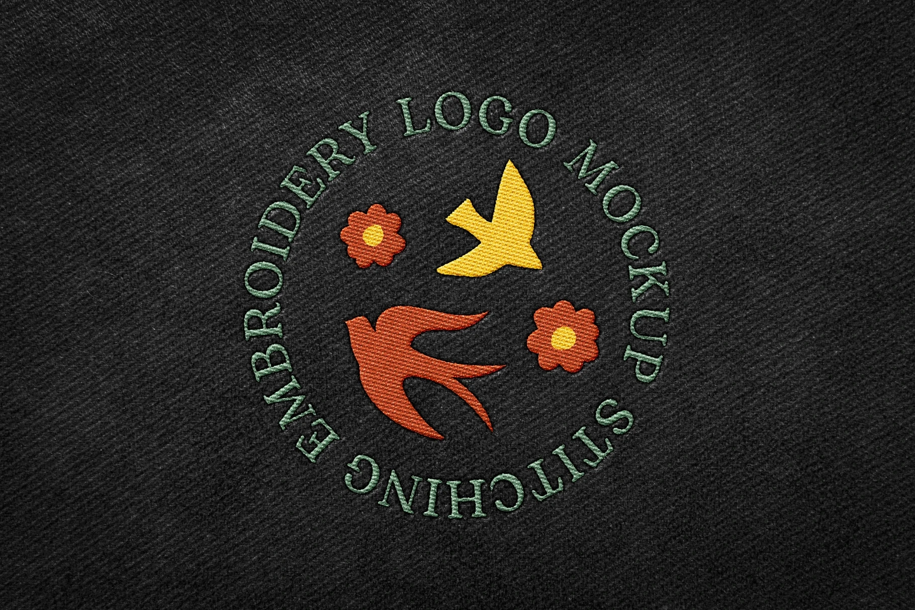 Stitching Embroidery Logo Mockup